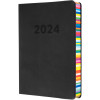 Collins Edge Rainbow Diary A5 Day To Page Charcoal Black