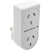 The Brute Power Co. Vertical Aligned & Surge Protection Double Adaptor White