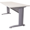 Rapid Span Open Straight Desk 1500Wx700mmD Modesty Panel With White Top & Silver Steel Frame
