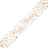 Alpen Foil Banner Happy Birthday Sparkling Fizz 2.7m Rose Gold