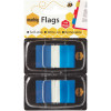 Marbig Flags Coloured Tip Twin Pack 25x44mm 50 Flags Per Dispenser Blue Pack Of 2