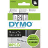 Dymo D1 Label Cassette Tape 12mmx7m Black on White