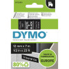 Dymo D1 Label Cassette Tape 12mmx7m White on Black