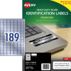 Avery Heavy Duty Laser Labels Asset Tags Silver L6008 25.4x10 mm 189UP 3780 Labels