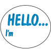 Avery Dispenser Labels 58x43mm Oval Hello I'm Blue Pack Of 100