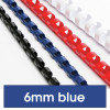 Rexel Plastic Binding Comb 6mm 21 Loop 25 Sheet Capacity Blue Pack Of 100