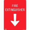 Zions Fire Sign Fire  Extinguisher with Down Arrow 450mx600mm Polypropylene