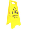 Cleanlink A-Frame Safety Sign Forklifts In Use 320x310x650mm Yellow