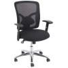 Fluent Task Chair  High Mesh Back With Arms Black Fabric Seat