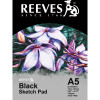 Reeves Sketch Pad A5 140gsm Black Paper 20 Sheet
