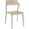Snow Hospitality Dining Chair Heavy Duty Indoor Outdoor Use Stackable Polypropylene Taupe