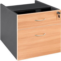 OM Fixed Pedestal 1 Drawer 1 File 464W x 400D x 450mmH Beech And Charcoal