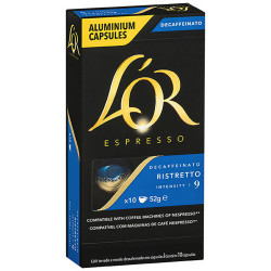 L'OR Espresso Coffee Capsules Decaffeinated Ristretto Box 100