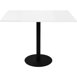 Rapidline Square Meeting Table 900W X 900D x 755mmH White Top Black Base