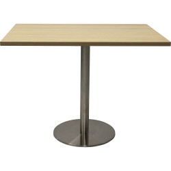 Rapidline Square Meeting Table 900W X 900D x 755mmH Oak Top Silver Base