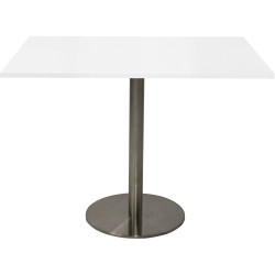 Rapidline Square Meeting Table 900W X 900D x 755mmH White Top Silver Base
