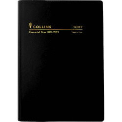 Collins Financial Year Diary A6 Week to View Black Vinyl