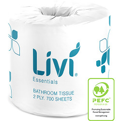 Livi Essentials Toilet Paper Rolls 2 ply 700 Sheets Box of 48