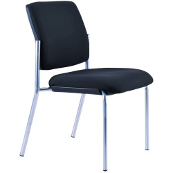 Buro Lindis 4 Leg Chair No Arms Black Fabric Seat And Back