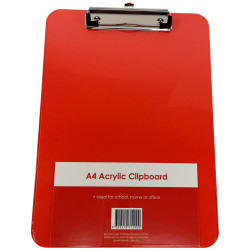 Stat Clipboard A4 Acrylic Red