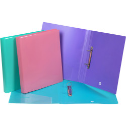 Marbig Soft Cover Binder A4 2D Ring Assorted Colours Pack Of 6