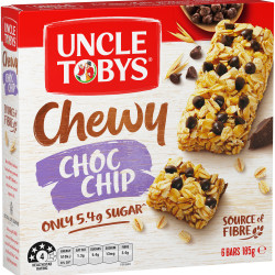Uncle Toby's Muesli Bars Chewy Choc Chip  6 Bars 185g