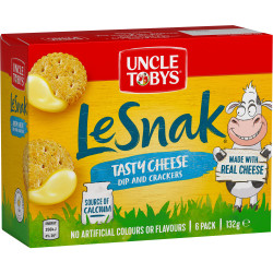 Uncle Toby's Le Snak Tasty Cheese  6 Pack 132g
