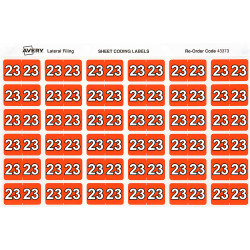 Avery Side Tab 23 Year Code  Label 25x38mm Orange  Pack of 180