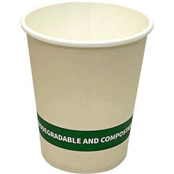 Earth Recyclable Single Wall Paper Cup 8oz White pack of 50