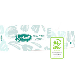 Sorbent Professional Silky  White Facial Tissue 2 Ply  200 Sheets