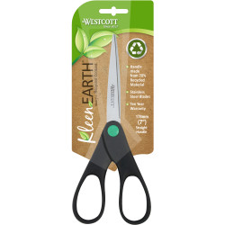 Westcott KleenEarth Scissors 178mm Straight Handle Black