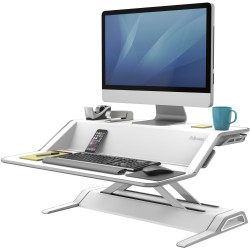 Fellowes Lotus™ Desktop Sit-Stand Workstation 832W x  616D x 10-440mmH White