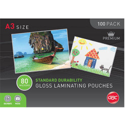 GBC Laminating Pouches A3 80 Micron Pack of 100