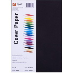 Quill Cover Paper A4 125gsm Black Ream of 500