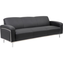 Sienna Lounge 3 Seater 1800W x 530D x 795mmH Chrome Frame Black PU Upholstery