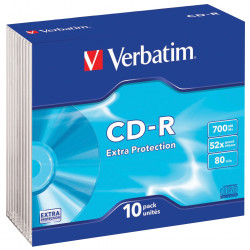 Verbatim Recordable CD-R 80min 700MB 52X Jewel Case Pack of 10
