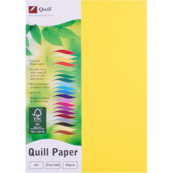 Quill Colour Copy Paper A4 80gsm Lemon Ream of 500