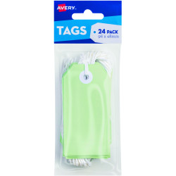 Avery Tag-It Durable Tabs Shipping Tag Size 3 Pastel Green Pack of 24
