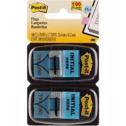 Post-It 680-IH2 Flags Twin Pack 25x43mm Initial Here Blue Pack of 2