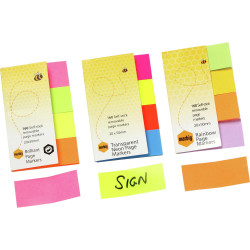 Marbig Colour Page Markers 20x50mm Rainbow Assorted Pack Of 4 Pads