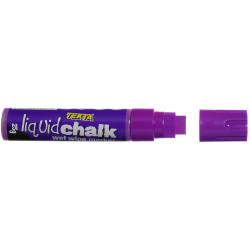 Texta Jumbo Liquid Chalk Marker Wet Wipe Chisel 15mm Purple