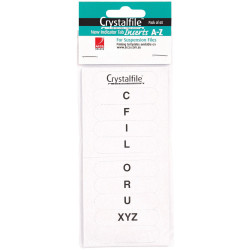 Crystalfile Indicator Tab Inserts A-Z White Pack Of 60