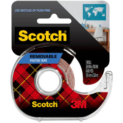 Scotch 109 Mounting Poster Tape 1.9cmx3.8m Indoor Removable With Dispenser