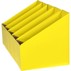 Marbig Book Boxes Small 9Wx25Dx27H cm Yellow Pack Of 5