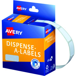 Avery Removable Dispenser Labels 10x24mm Rectangle White Pack of 1200