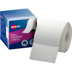 Avery Permanent Address Labels 78x48mm Roll Write On White Box of 500