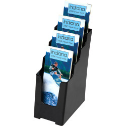 Deflecto Brochure Holder DL Sustainable Office 4 Tier 60% Recycled Black