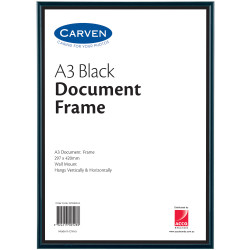 Carven Certificate Frame A3 Wall Mountable Black