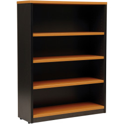 Logan Bookcase 3 Shelves  900W x 315D x 1200mmH  Beech And Ironstone