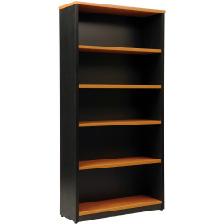 Logan Bookcase 4 Shelves  900W x 315D x 1800mmH  Beech And Ironstone